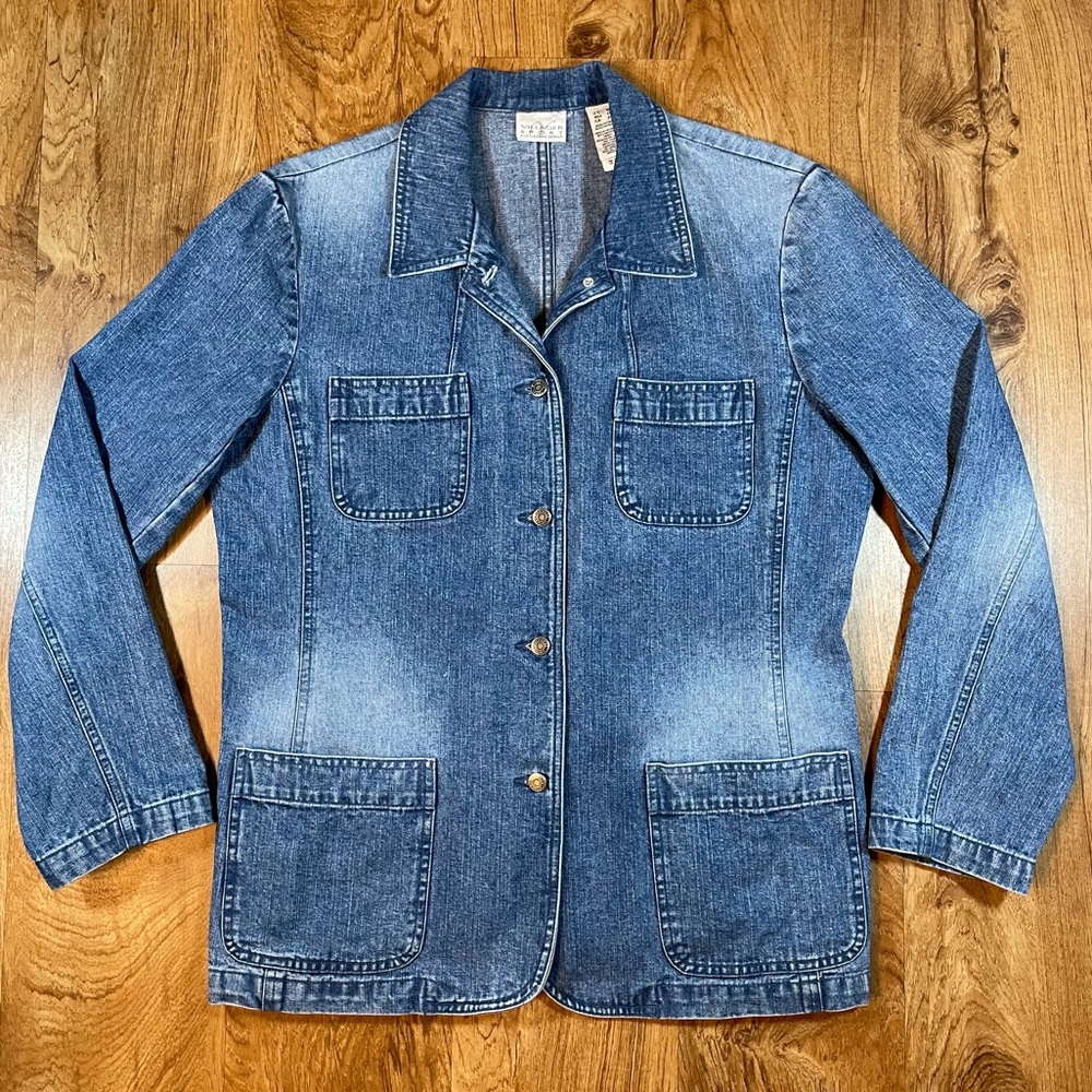 Vintage Women’s Denim Chore Coat Size XL Villager Sport by Liz Claiborne